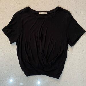 Marine Layer Brielle Twist Front T-Shirt Black